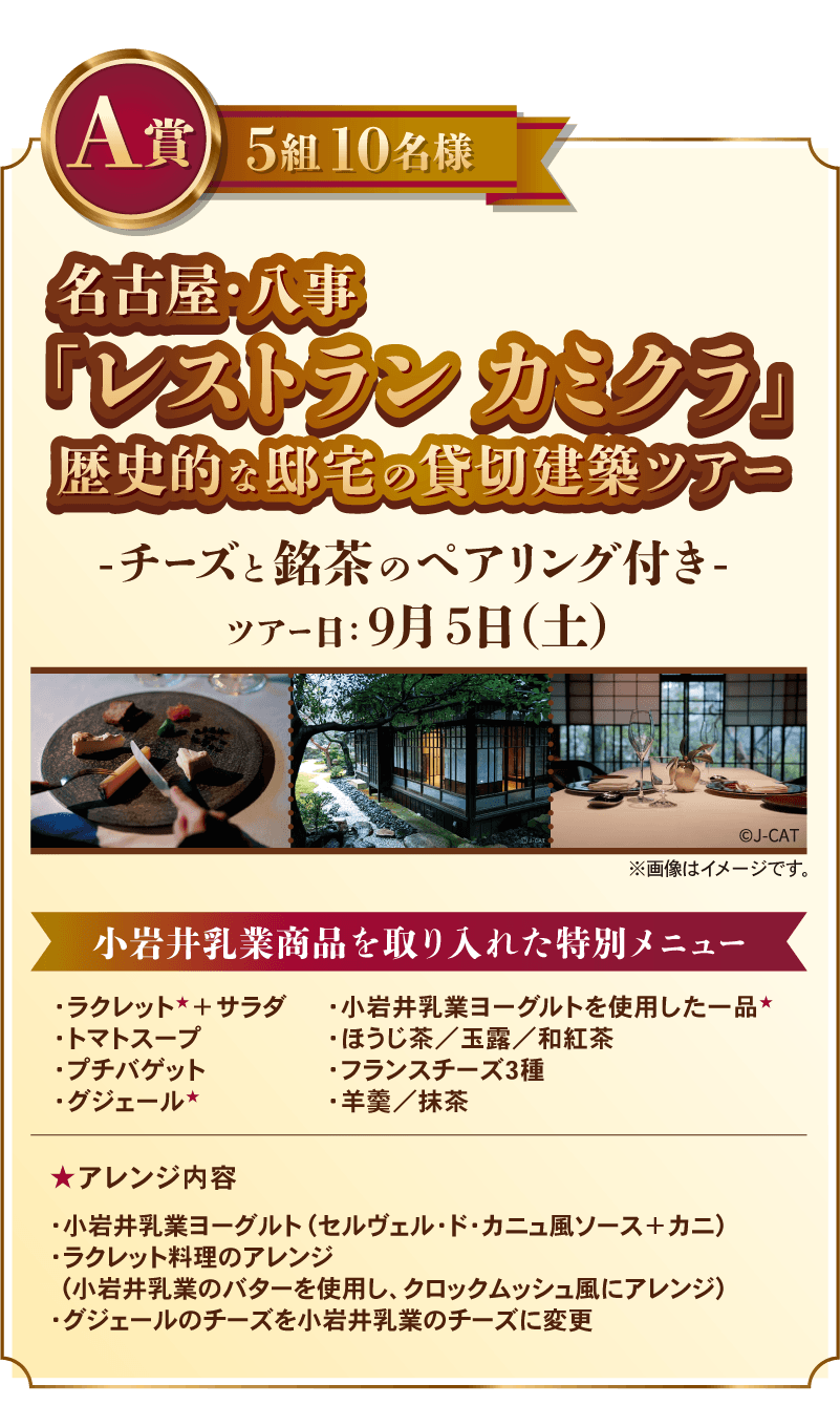 A賞イメージ。賞品内容は応募規約欄に記載しております。